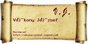 Vékony József névjegykártya